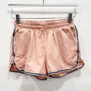 Tea Collection Rainbow Binding Track Shorts Size 14 Peach